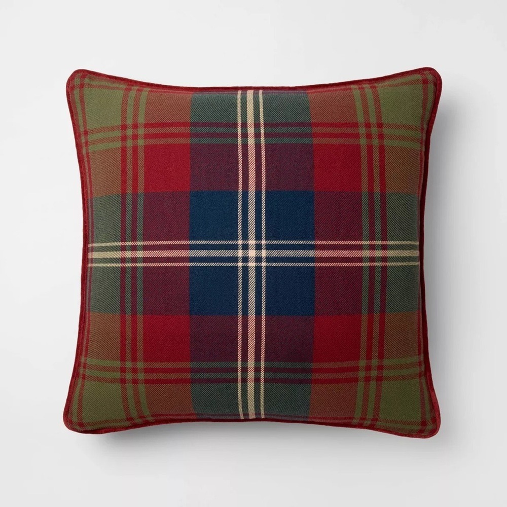 24" Tartan Holiday Plaid Pillow - Threshold Studio McGee, Target Christmas 2025